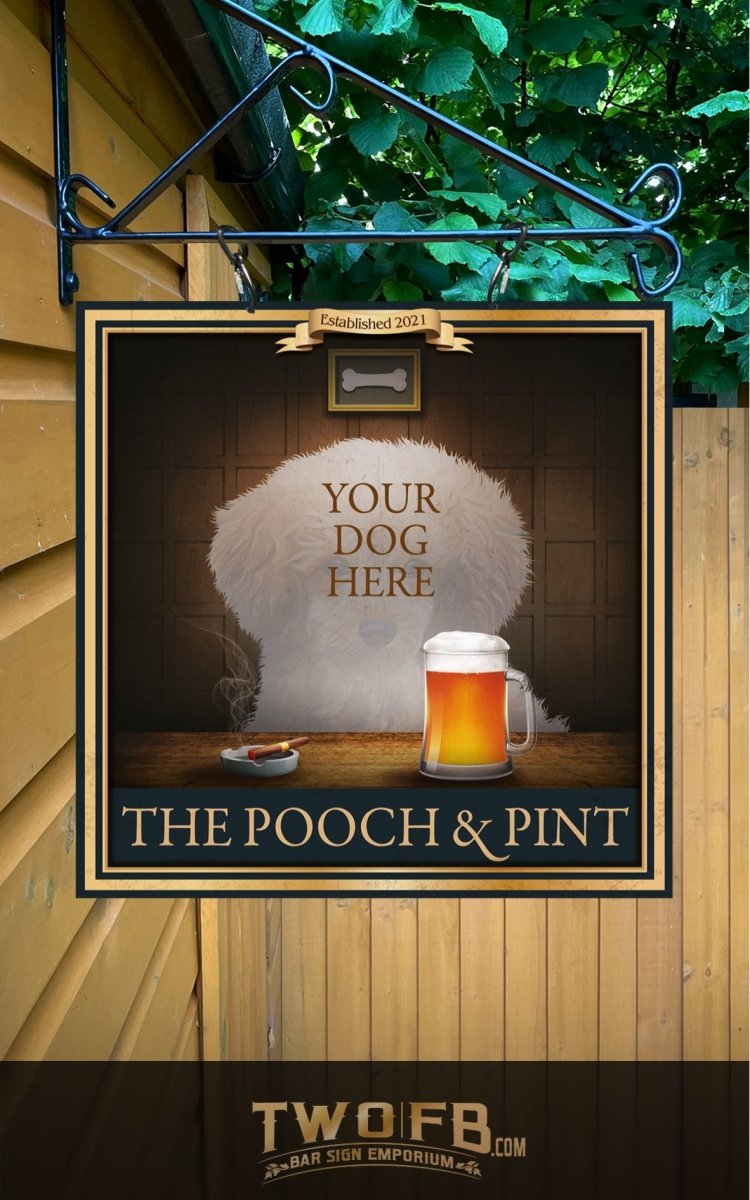 Your dog on a Pooch & Pint Bar Sign Custom Signs from Twofb.com Bar signs UK