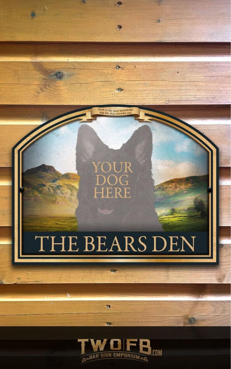 Your Dog on The Bears Den Bar Sign Custom Signs from Twofb.com Traditional Pub Signs
