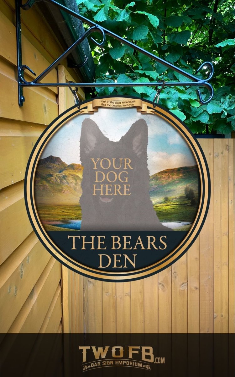 Your Dog on The Bears Den Bar Sign Custom Signs from Twofb.com Bespoke pub signs