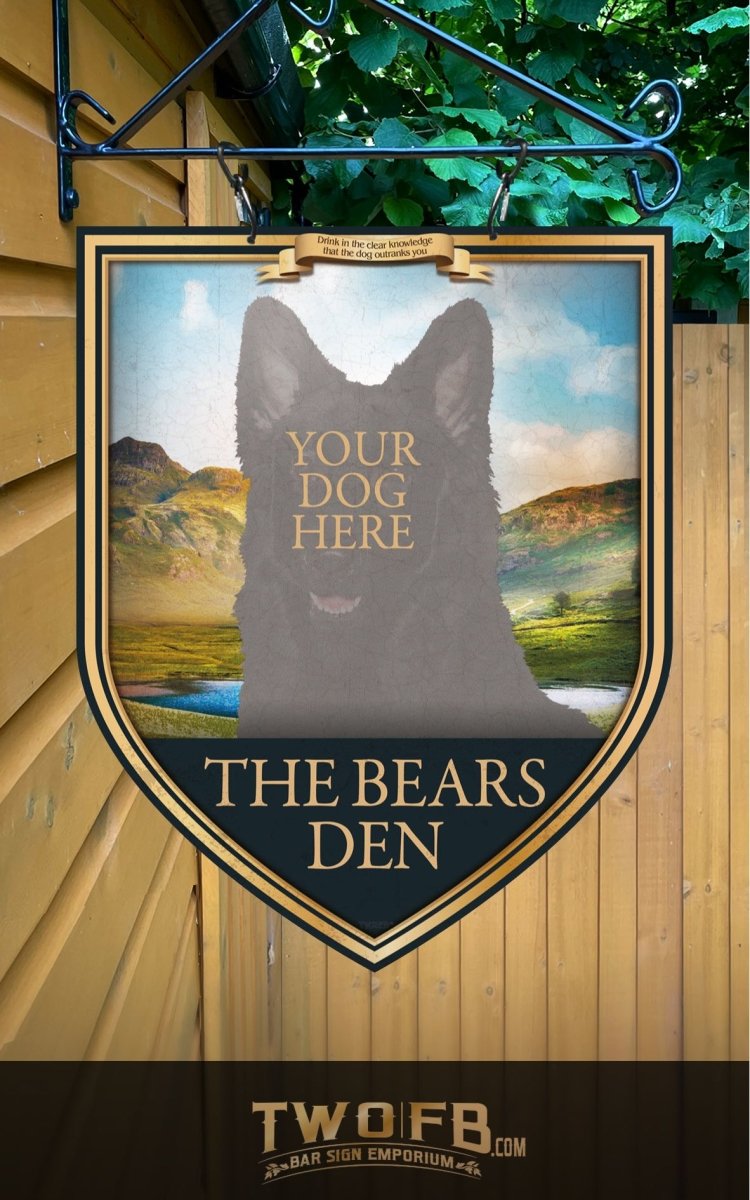 Your Dog on The Bears Den Bar Sign Custom Signs from Twofb.com Outdoor pub sign