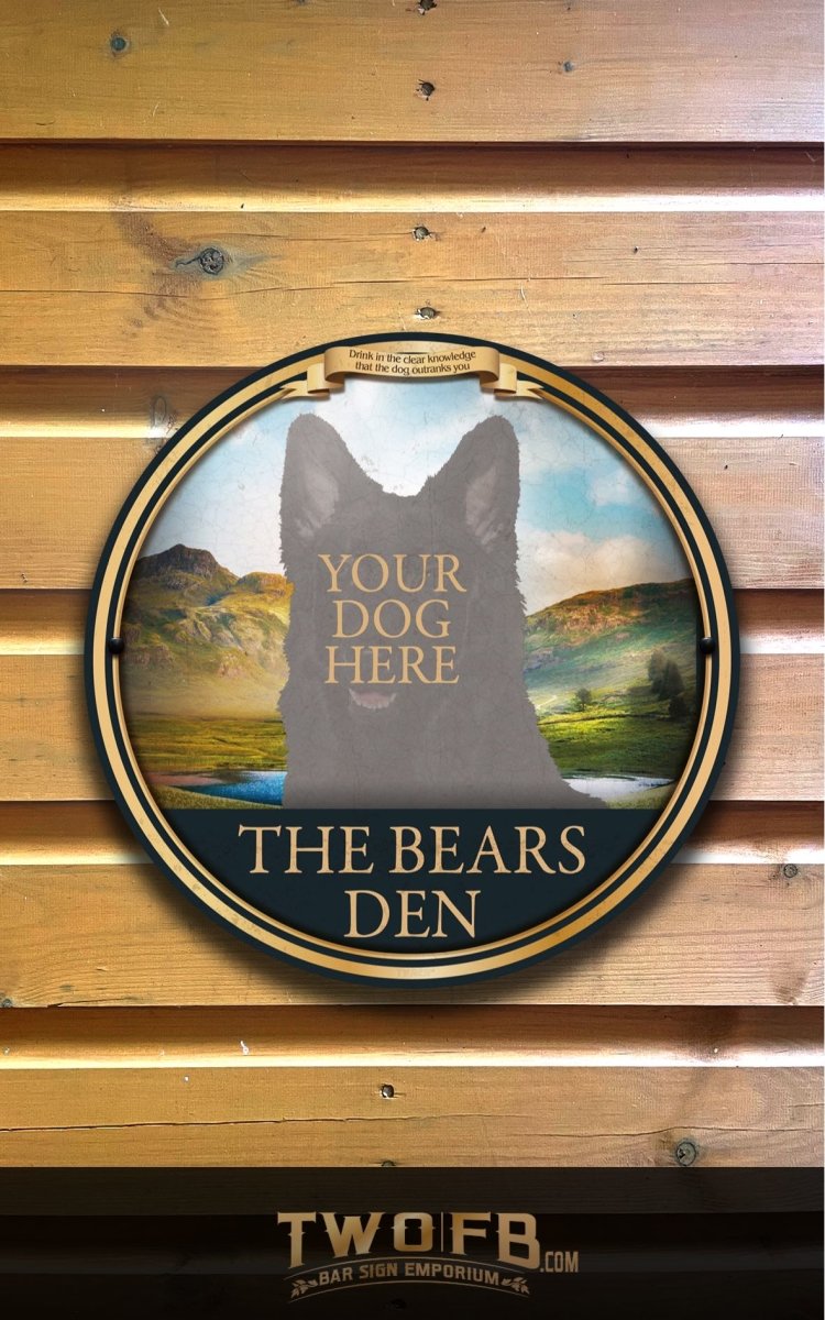 Your Dog on The Bears Den Bar Sign Custom Signs from Twofb.com Custom Pub Signs UK