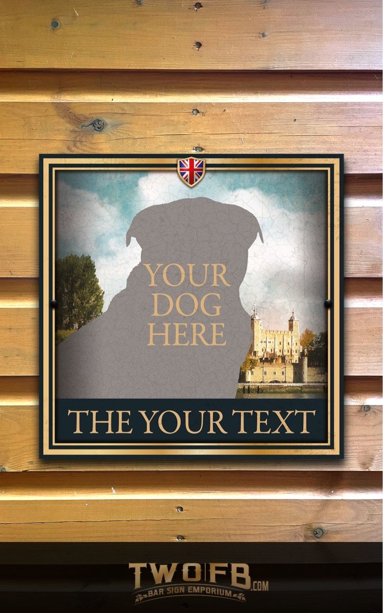 Your Dog on the Old Bull Bar Sign Custom Signs from Twofb.com Pub Sign Design