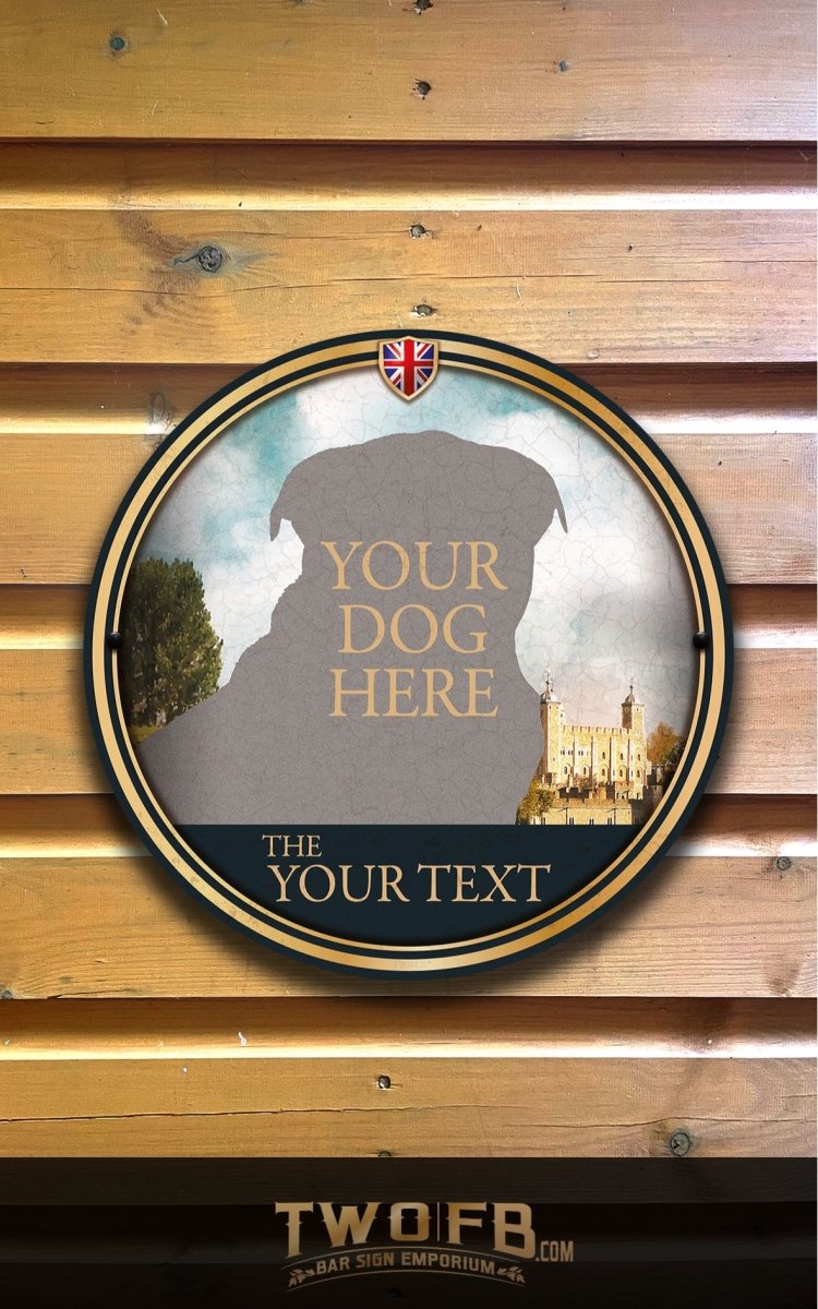 Your Dog on the Old Bull Bar Sign Custom Signs from Twofb.com Pub Signs UK